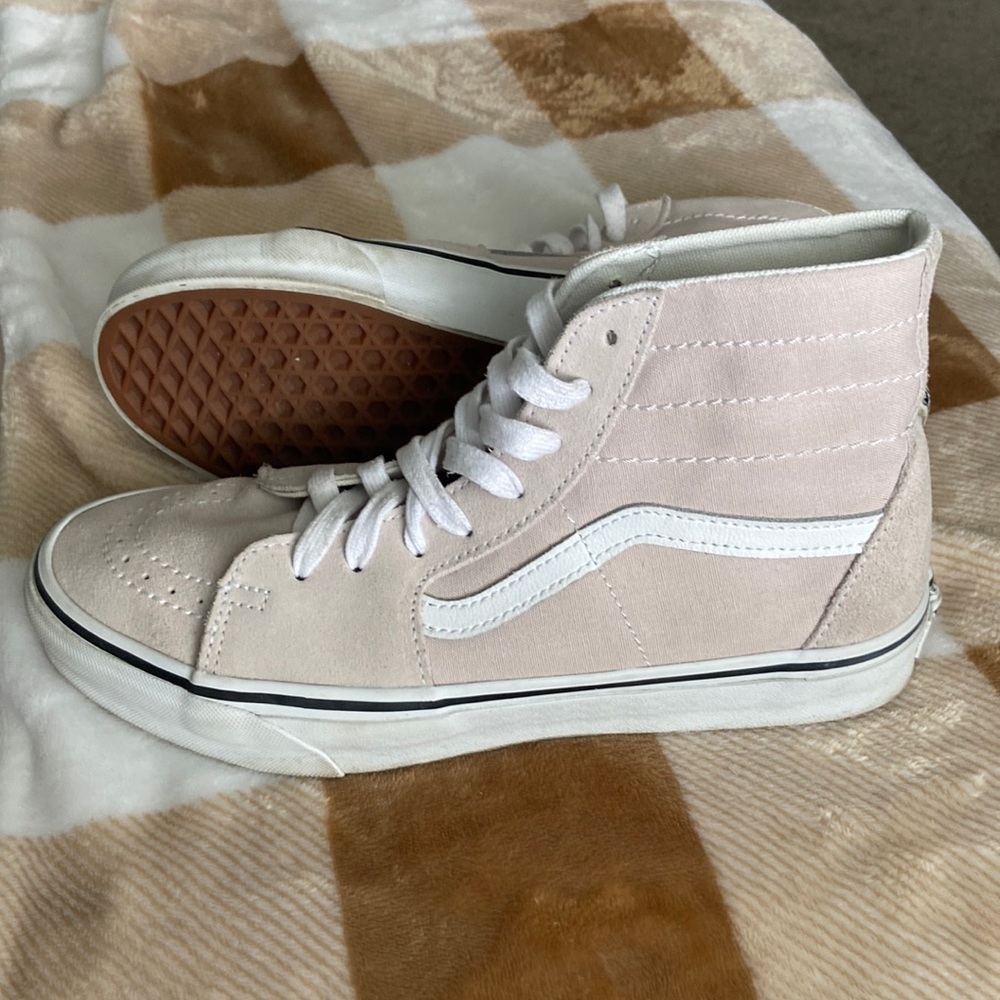 Light pink/ blush high top vans